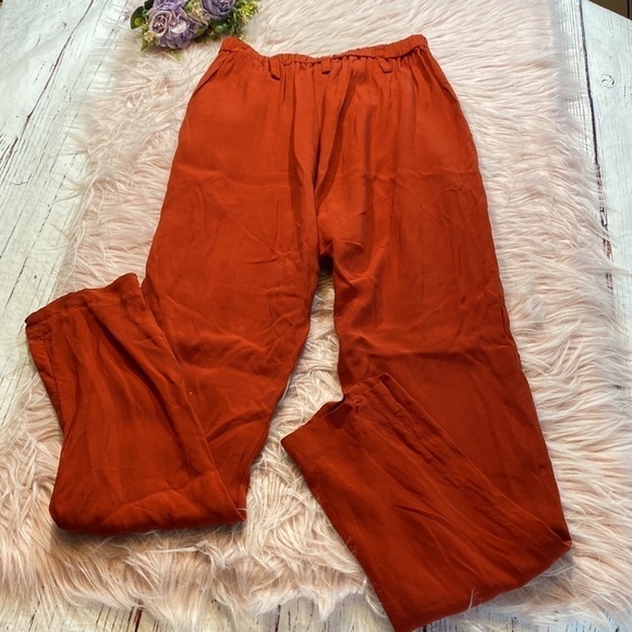 Apiece Apart Orange Red Paper Bag Style Pants sz 0 - Picture 9 of 10